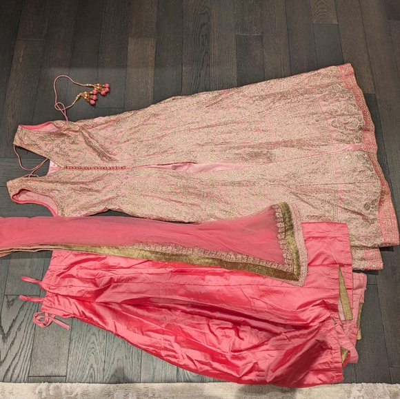 Pink Lehenga with Jacket and Skirt - Picture 6 of 9